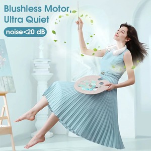 Ventilador de cuello portátil, miniventilador sin aspas, recargable por USB, silencioso, deportivo, ajustable a 3 velocidades para el verano, súper fresco - Product Image 2