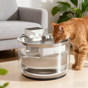 अल्ट्रा शांत 3 एल/119 औंस वायरलेस पालतू पीने के फव्वारे मोशन सेंसर डिजाइन बिल्ली के कटोरे और फीडर्स का उपयोग करने के लिए आसान - Product Image 2