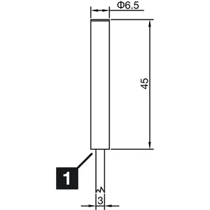Sensor de proximidad inductivo INSM-6D5-B01PO-2C con protección IP67, dimensiones de la carcasa de 6.5 mm y 45 mm - Product Image 2