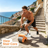 Rodillo Abdominal para Entrenamiento Muscular Diario en Casa, con Rebote Automático, para Hombres y Mujeres Adultos, Ejercicio para Reducir Grasa Abdominal y de Cintura