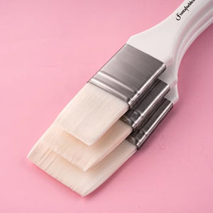 Pinceaux <span class=keywords><strong>de</strong></span> peinture professionnels <span class=keywords><strong>de</strong></span> haute qualité avec logo personnalisé, 1 pouce, 1,5 pouce, 2 pouces, à manche en bois, avec queue rose, grand format plat, pour artistes - Product Image 3
