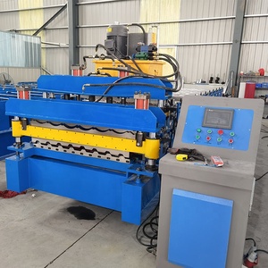 Nhà máy sản xuất giá hai lớp 980 hình thang mái ngói màu thép và <span class=keywords><strong>1080</strong></span> ngói cuộn tạo thành máy - Product Image 2