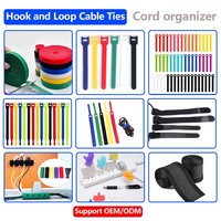 Cinta de sujeción de nailon de doble cara con gancho y bucle para cables, rollo de 10 mm*10 m y 14.5 mm*10 m, para atar cables y cordones, venta al por mayor