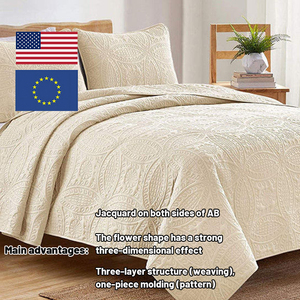 Juegos de edredón con patrón de hojas de lujo de microfibra, cubierta de cama acolchada ultrasónica, calidad preferida para bordado de boda, impermeable - Product Image 2