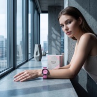 Montre automatique avec cadran rose, mécanique, en acier inoxydable, montre de plongée mécanique, étanche, avec lunette rotative, unisexe