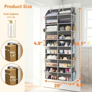 Over The Door Organizer 10 Compartments Gray Non Woven Fabric <b>Storage</b> <b>Rack</b> <b>For</b> Clothing Baby Products Behind Door - Product Image 4