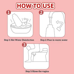 Yeniden Kullanılabilir Manuel Basınçlı Vajinal Duş Temizleyici <span class=keywords><strong>Anal</strong></span> Duş Vajina Temizleme Seti Kadınlar için Nozul Uçları - Product Image 4