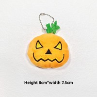 Porte-clés en peluche créatif en tissu, motif dessin animé, poupée citrouille amusante et couinante pour Halloween, avec chaîne perlée, pendentif de sac pour enfants de 5 à 7 ans
