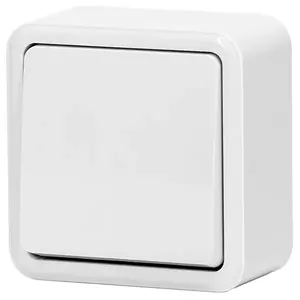 Interruttore da superficie, 1 via, 1 chiave, colore bianco; ideale per controllare l'illuminazione in ambienti interni. - Product Image 1