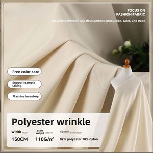 Tissu sergé en polyester et nylon teint, respirant, léger, infroissable, pour manteaux et costumes, avec nuancier de couleurs offert - Product Image 1