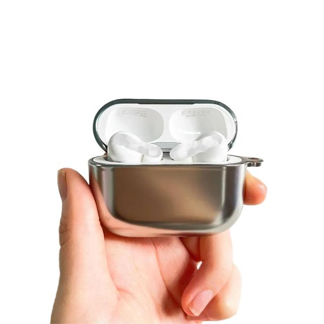 CA Glossy Electroplated TPU Eco-Friendly Shockproof USB Case for 2/3/4 & Earbuds Bright Silver Portable