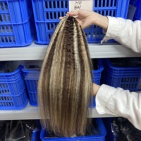 Cheveux vietnamiens de qualité supérieure, plumes à nœuds miraculeux, cheveux au crochet, bouclés afro 2/613 #   Extensions de cheveux naturels pour femme élégante