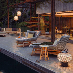 Chaise moderne en rotin simple et inclinable pour patio extérieur, villa, balcon, jardin, terrasse et loisirs-pour canapés d'extérieur et combinaisons - Product Image 2