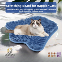 Griffoir moderne pour chat, brosse de toilettage et de massage, multifonctionnel, avec panneau mural d'escalade pour chats et chiens, en EVA et carton