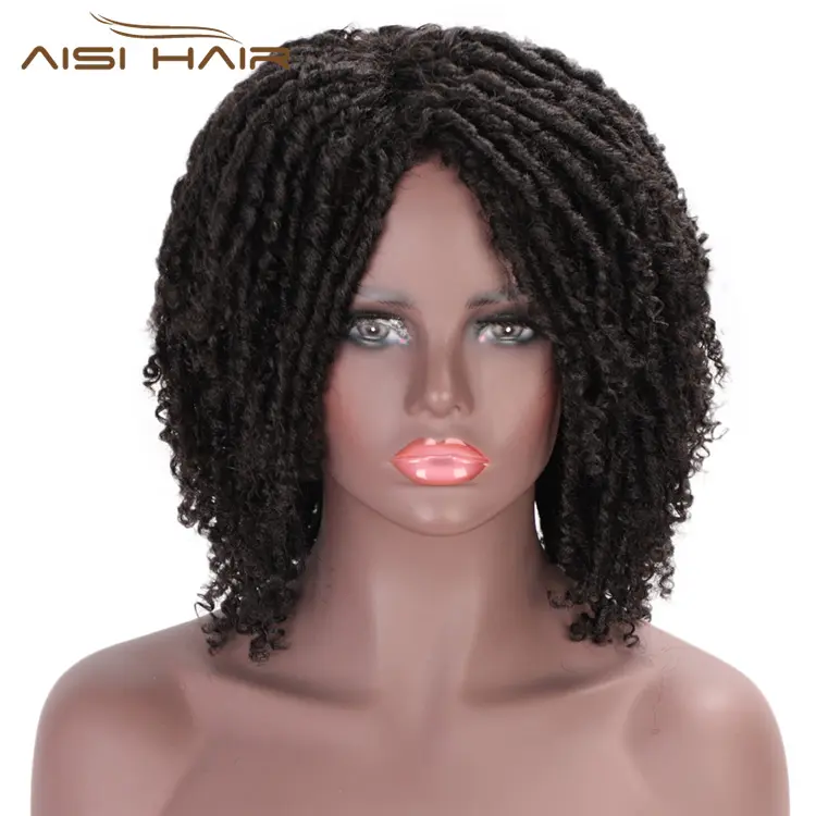 Capelli Sintetici Parrucche Per Le Donne Nere Aisi Crochet Trecce Twist Faux Locs Trecce Taglio di Capelli Lunghi Afro Capelli Neri per Le Donne