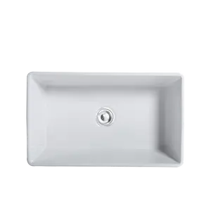モダンなスタイルの白いセラミック深いカウンター洗面台エプロンフロント農家キッチン磁器エプロンシンク