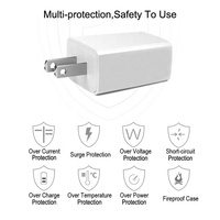 Cargador de Pared USB A de 5V 2A 10W con Enchufe Estadounidense, Certificado por FCC, CEC y DOE, para iPhone, Samsung y Teléfonos Móviles