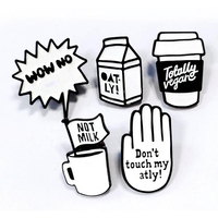 Pas de Minimum de tasse en métal, épingle de revers Logo personnalisé nouveau Design émail doux dur thé lait bière épingle à café