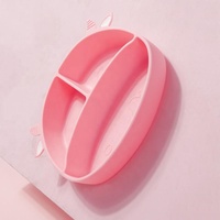 Assiette en silicone pour repas d'enfants en forme de vache, sans BPA, sans BPA