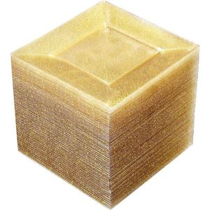Plato de Cena Cuadrado Desechable Premium de 6.5 Pulgadas con Purpurina Dorada, Ecológico, Biodegradable y Seguro para Alimentos, Ideal para Restaurantes y Bodas - Product Image 4
