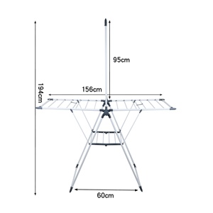 Stendibiancheria Pieghevole da Terra <span class=keywords><strong>per</strong></span> Casa, a Forma di Ala, Rialzato, in Metallo, <span class=keywords><strong>per</strong></span> Asciugare Vestiti e Porta Asciugamani, <span class=keywords><strong>per</strong></span> Interni ed Esterni - Product Image 6