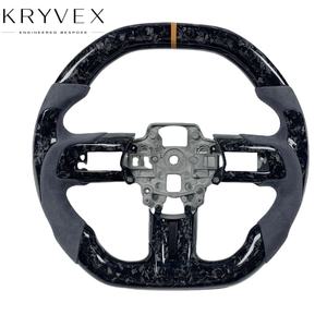 Volant en cuir et fibre de carbone personnalisé Kryvex pour <span class=keywords><strong>Ford</strong></span> <span class=keywords><strong>Focus</strong></span> Mustang 2015-2022 GT Shelby - Product Image 1