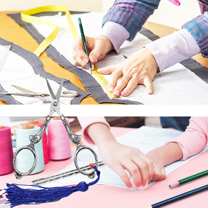 Vintage Nähset mit Edelstahl Schere Set Awl Threader Fingerhut Nadel Aufbewahrung koffer DIY Stick werkzeug Näh vorstellungen - Product Image 4