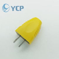 Prise électrique plate jaune grand format à rotation fixe, protection 250V 16A, bipolaire, usage résidentiel/général, la plus vendue