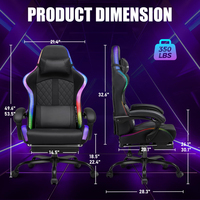 Chaise de jeu gamer en cuir inclinable bon marché pour PC de course avec repose-pieds
