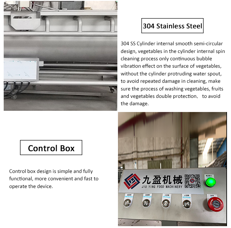 SUS 304 Stainless Steel Industrial Vegetable Washer Machine with 600KG Weight