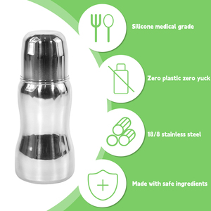 Botella de Agua Personalizada sin Plomo, Botella de Acero Inoxidable para Bebés de 8 oz, Termo de Acero Inoxidable, Botella con Boquilla para Niños - Product Image 1
