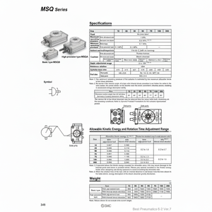 MSQA10R แบบจำลองโต๊ะหมุนนิวเมติก SMC - Product Image 1