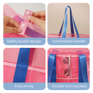 <span class=keywords><strong>Mesh</strong></span> Strandtas Grote Draagtas Voor Familiespeelgoed Vakantiebenodigdheden - Product Image 4