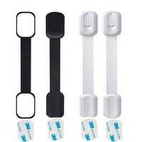 Verrous de verrouillage de sangle de bébé pour réfrigérateur réglable blanc noir Protection de sécurité des enfants serrure de toilette armoire portes tiroir