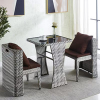Ensemble de table et de chaises de jardin en rotin, meubles en osier d'extérieur