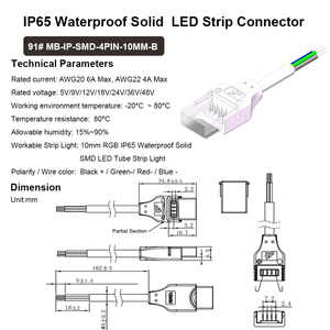 IP68 étanche 10mm 4Pin RGB SMD LED connecteur de lumière de bande Silicone solide pour jardin paysage éclairage PC boîtier pour l'alimentation - Product Image 3