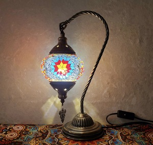Cross-border Turkish Bohemian Swan Neck Table Lamp Finished Handmade Glass <b>Bedside</b> Ambient Desk Lamp - Product Image 3