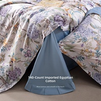 Ensemble de literie de luxe imprimé 4 pièces, haute densité de fils, 100% coton, literie confortable