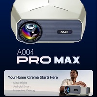 Projecteur portable AUN Android 14, 1080P, compatible 4K, projecteur vidéo intelligent pour cinéma maison avec haut-parleurs intégrés
