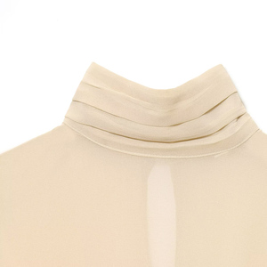 PB&ZA Wanita 2026 Musim Panas Mode Baru Blus Asimetris Dekorasi Laminasi Vintage Lengan Panjang Kemeja Wanita Blusas Atasan Chic - Product Image 4