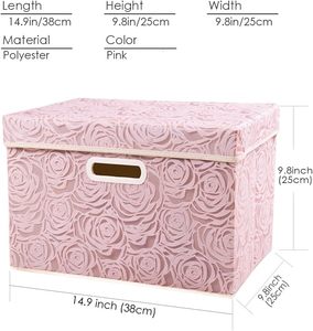 Collapsible Art Deco Floral Fabric <b>Storage</b> Bins <b>Cubes</b> 24 Quarts Stackable for Bedroom Closet Living Room 14.9x9.8x9.8 - Product Image 4