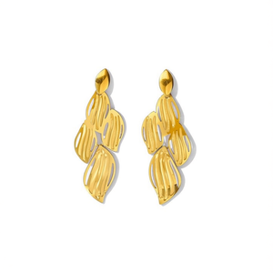 Boucles d'oreilles pendantes tendance en acier inoxydable 316L plaqué or PVD, durables et résistantes E-045-220-238 - Product Image 2