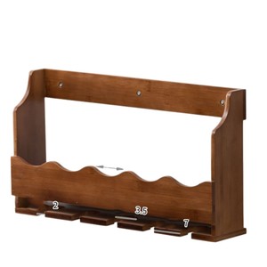 Estante de vino de madera para montar en la pared con capacidad para 4 copas, expositor para comedor - Product Image 1