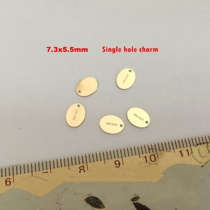 ベストセラーゴールド入りオーバル刻印ロゴカスタムタグペンダントシルバー925ジュエリー品質チャーム - Product Image 2