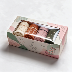 Boîtes d'emballage personnalisées pour chaussettes avec fenêtre, en carton, pour cadeaux, avec logo imprimé en gros - Product Image 2