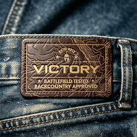 Écussons personnalisés en cuir véritable, étiquettes sérigraphiées écologiques pour jeans, chapeaux, accessoires de vêtements à coudre, vente en gros OEM