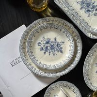 Nouvelles tasses en céramique bleues et blanches de style chinois, assiettes, ensemble d'assiettes à desserts occidentaux