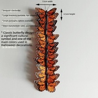 Papillons Monarches en Plumes Faits Main de 75 cm de Large, Vente Directe d'Usine en Chine, Bestseller pour les Décorations d'Halloween et de Noël