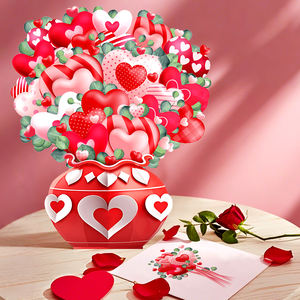 Paper <strong>Card</strong> for Her <strong>Wife</strong> Couple Birthday Anniversary <strong>Valentines</strong> Day Pop up Anniversary <strong>Card</strong> 3D Love Flower Hearts Wedding <strong>Card</strong> - Product Image 3