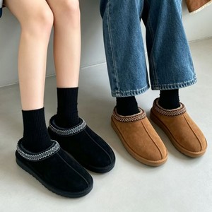 Bottes de neige chaudes d'hiver pour femmes, dessus en cuir véritable, doublure en fausse fourrure, semelle épaisse antidérapante, pantoufles d'extérieur 2026 - Product Image 4
